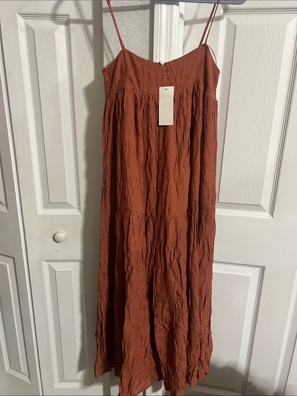 Women’s Rust Brown Spaghetti-Strap Maxi Skirt